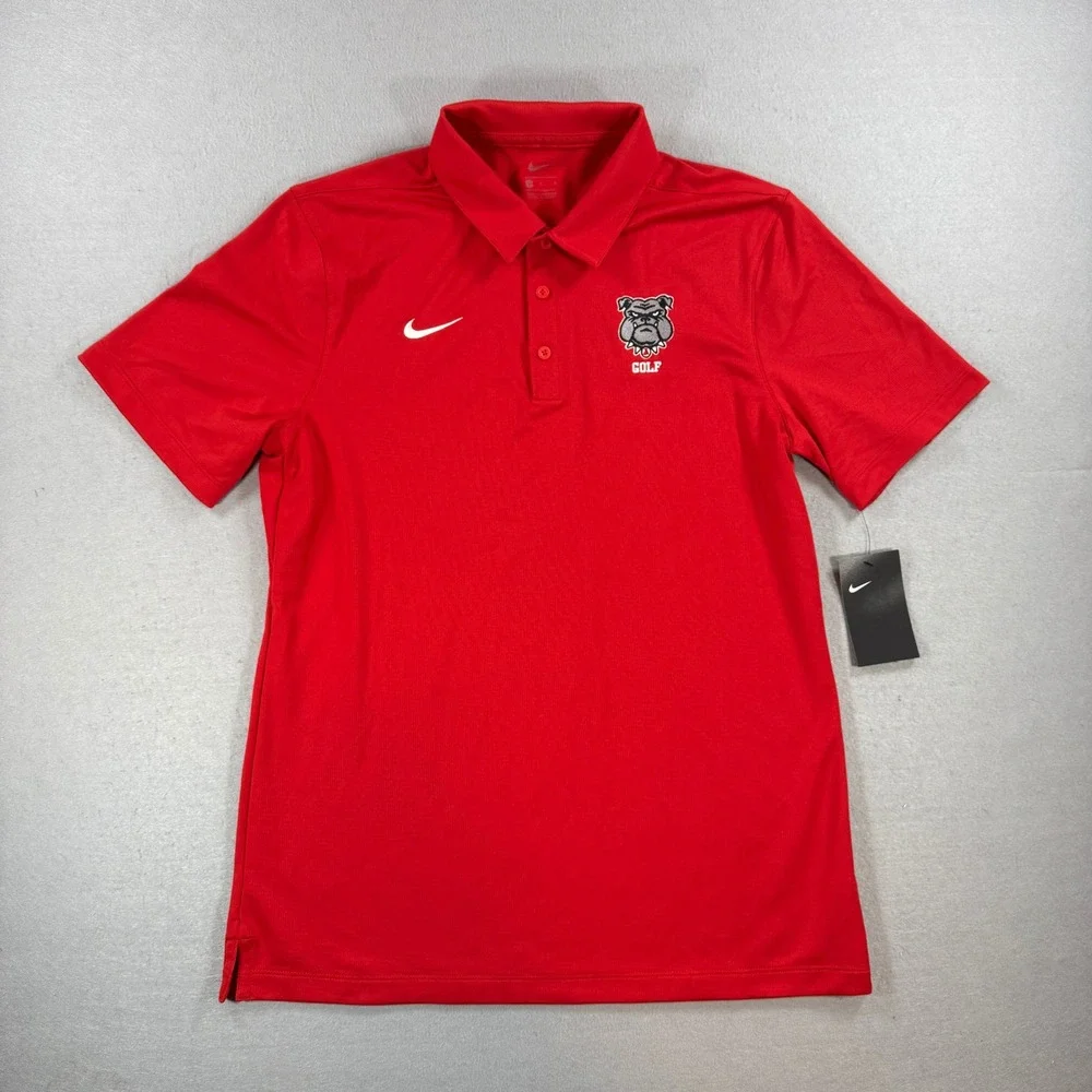 Nike Georgia Bulldogs Polo Shirt Mens Medium Red NCAA Football Golf Performance